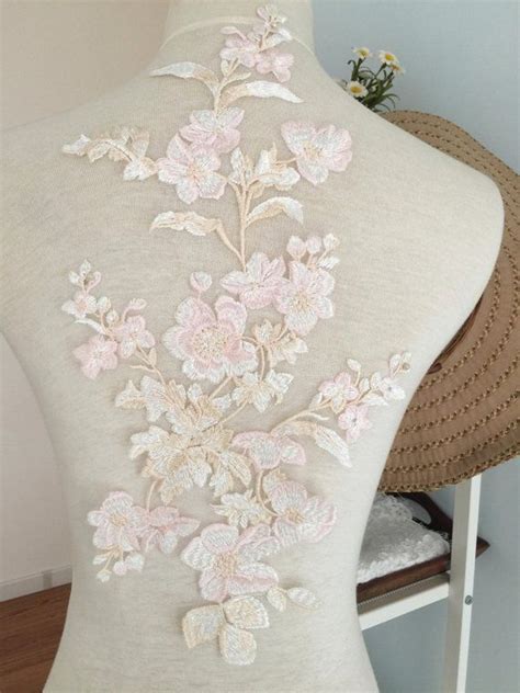 Pastel Beautiful Fine Embroidery Lace Applique Flower Venice Lace