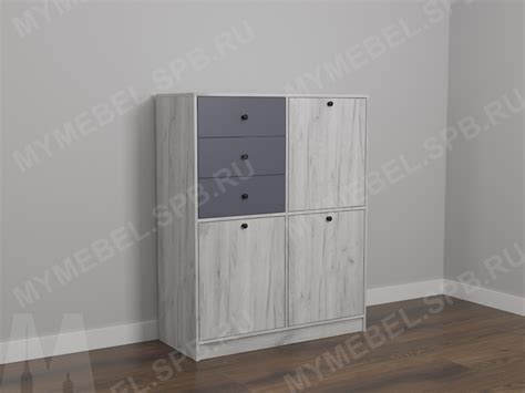Комод на четыре зоны хранения Сканди №35 под заказ от фабрики Моя Мебель