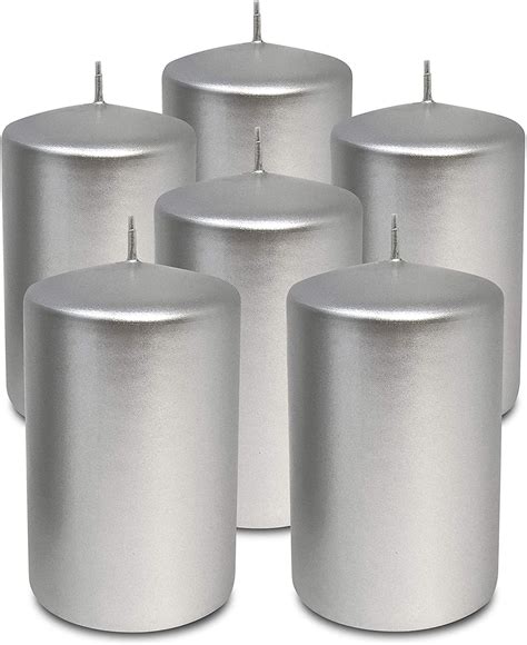 Hyoola X Inch Metallic Silver Unscented European Made Pillar