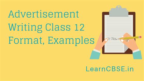 Advertisement Writing Class 12 Format Examples Learn Cbse