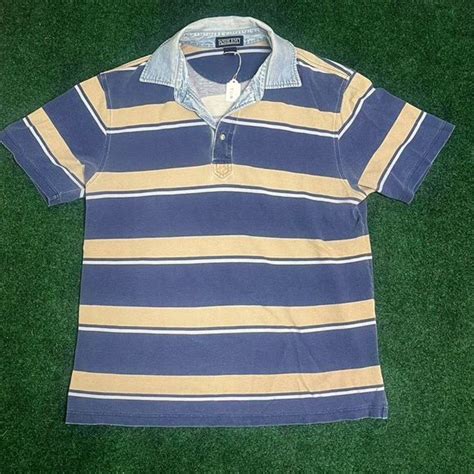 Lands End Shirts Vintage Lands End Denim Collar Striped Polo Shirt Poshmark