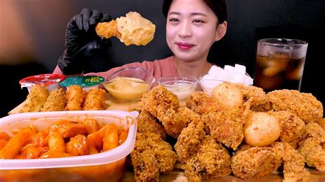 Crunch Fried Chicken역대급 바삭함 60계치킨 신메뉴 크크크치킨 먹방 Tteokbokki Cheese