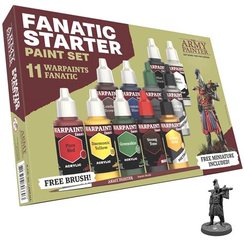 The Army Painter Warpaints Fanatic Starter Set 11 X 18 Ml Acrylic Paints Incl Metallics