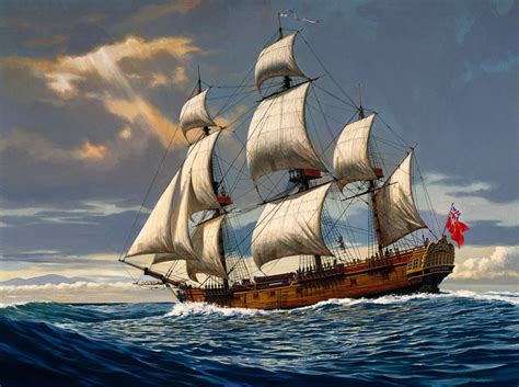 Herb Kane painting of the HMS Resolution which Capt. James Cook ...