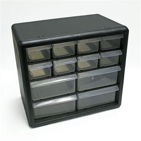 Everything Mary 12 Drawer Plastic Bead Storage Box Black Single