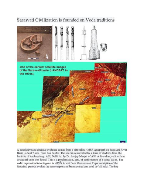 (PDF) Sarasvati Civilization is founded on Veda traditions | Srinivasan ...