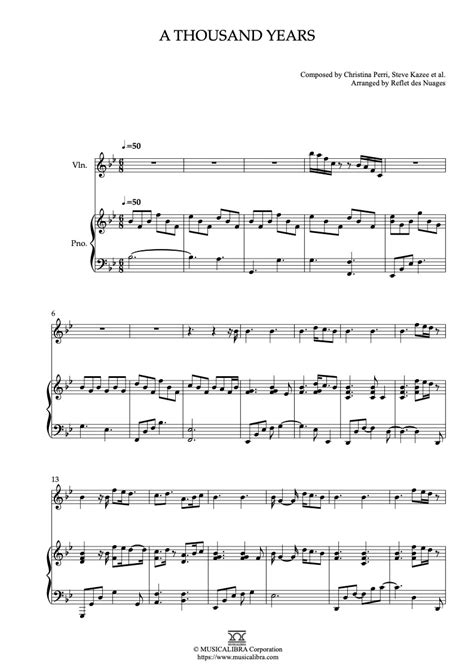 A Thousand Years Christina Perri Sheet Music