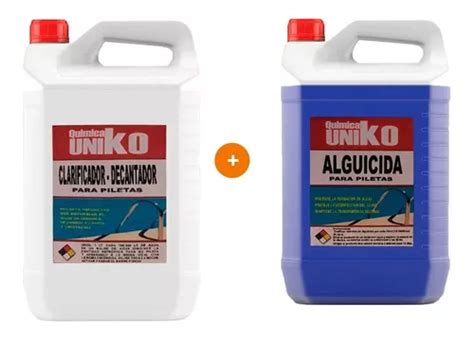 Combo Mantenimiento Clarificante Alguicida X Lt Uniko Env O Gratis