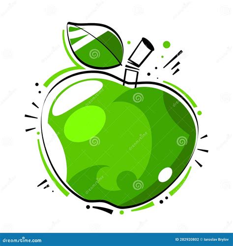 Apple Juice In A Glass Bottle Red Apple Stock Vector Illustration Of