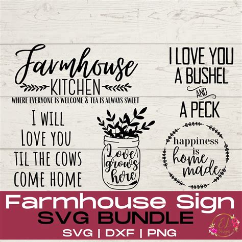 Farmhouse Sign Svg Bundle Farm Sign Svg Farmhouse Kitchen Svg I Love