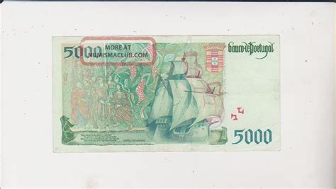 Portugal Escudos Vasco Da Gama P E Paper Money Banknote