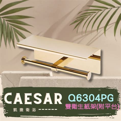 Caesar 凱撒 Q6304pg 平台雙衛生紙架 304不鏽鋼 Pvd金 浴室配件 衛生紙架 平台架 蝦皮購物