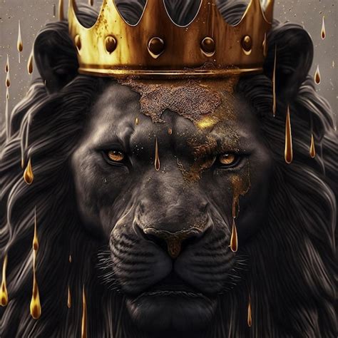 Premium Photo A Lion With A Crown On His Head