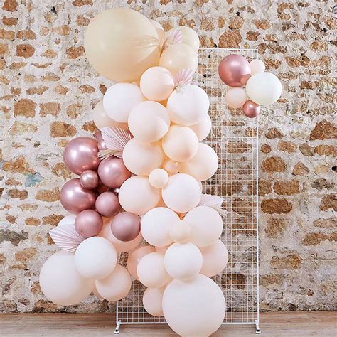 Ginger Ray Pampas Balloon Backdrop Kit Rose Chrome And Peach