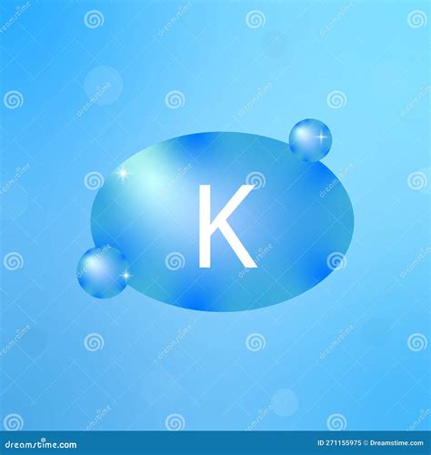 Icon with Blue Chemical Element K. Education Concept. Vector ...