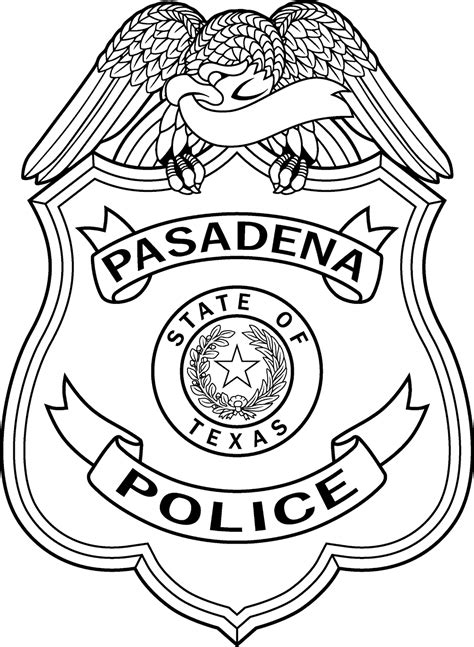 City Of Pasadena Tx Police Department Badge Vector Files Etsy