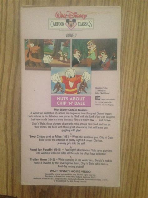 Walt Disney Cartoon Classics V 12 Nuts About Chip N Dale Vhs