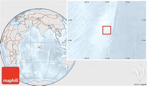 Shaded Relief Location Map Of British Indian Ocean Territory Lighten