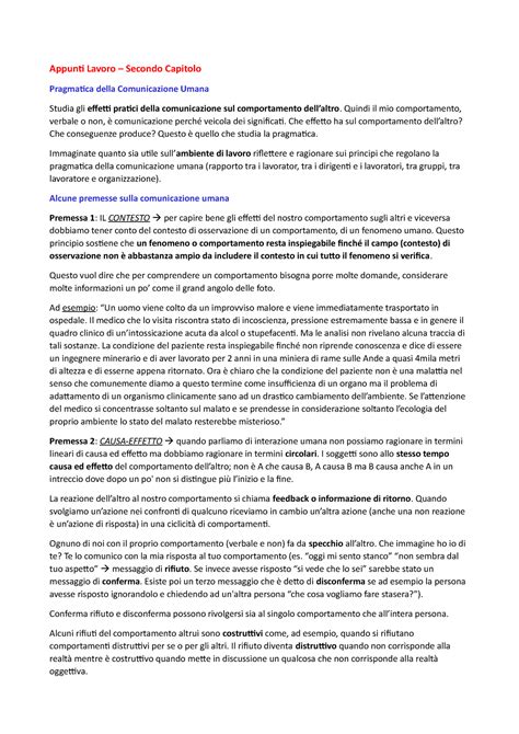 Appunti Lavoro Secondo Capitolo Appunti Lavoro Secondo Capitolo