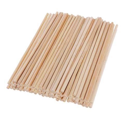 Street27 100 Pieces 4mm Round Balsa Wood Stick Unfinished Woodcraft