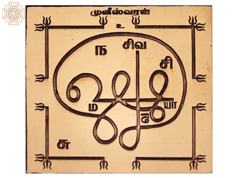 Muniswaran Yantra முனீஸ்வரன் யந்திரம் Tamil Copper Exotic India Art