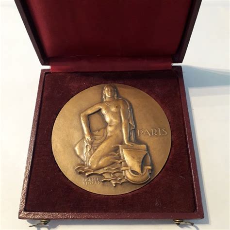 France Medal Art Deco In Originele Box Nude Woman Parijs Door Marcel Claude Renard No