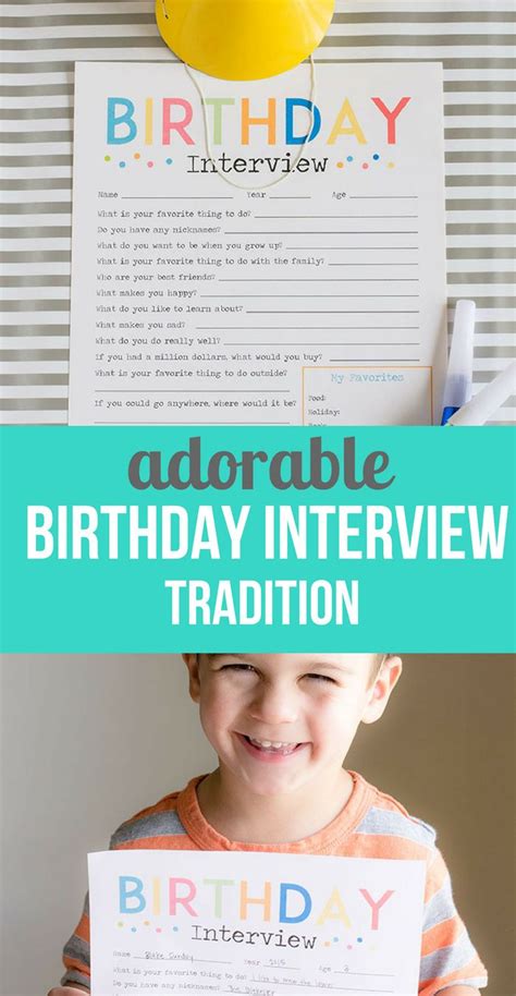 Birthday Interview Questions Printable Birthday Tradition So Festive