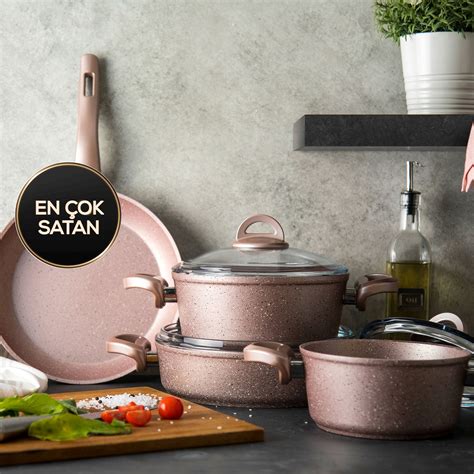 Emsan Premium Granit Par A Golden Pink Tencere Seti Homend