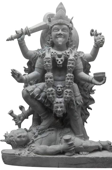 Plain Hindu Black Marble 36 Inch Kali Mata Statue For Worship At Rs