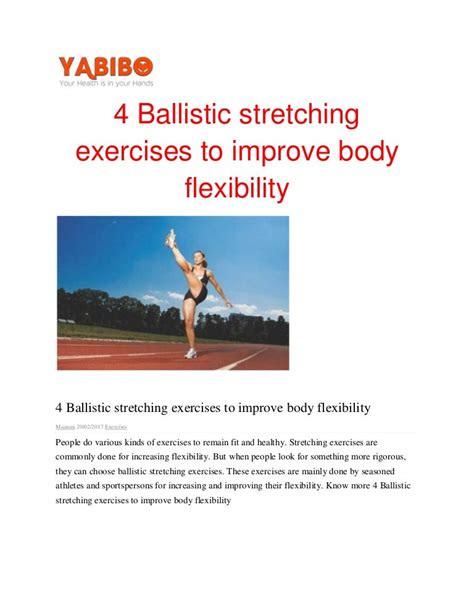 4 ballistic stretching exercises to improve body flexibility