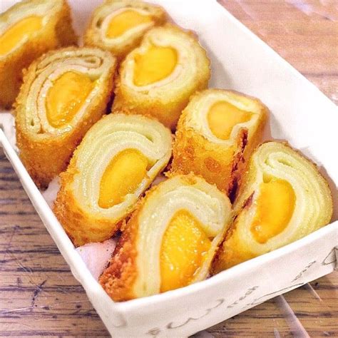 Deep Fried Mango Crepe Rolls Sweet Juicy Mango Wrapped In Layers Of