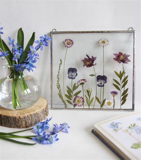 Pressed flowers in glass frame. | Pressed flowers, Pressed flower art ...