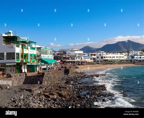 Playa Blanca Or White Beach In The Centre Of Playa Blanca Town