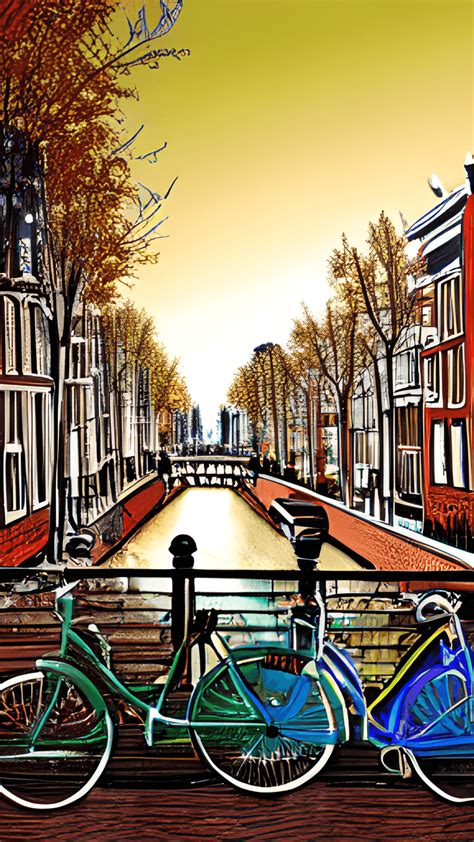 Amsterdam Canals Tulips Bicycles Night Lights Creative Fabrica