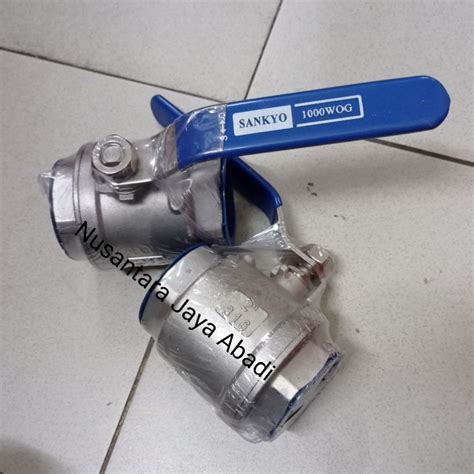 Jual Ball Valve Stop Kran Sankyo Stainless 316 Drat 2 Inchi DN 50