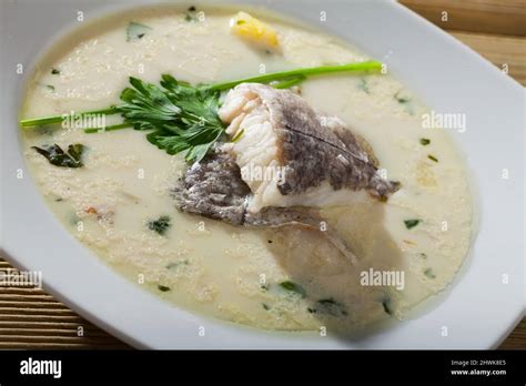 Scottish Soup With Smoked Haddock Stock Photo Alamy