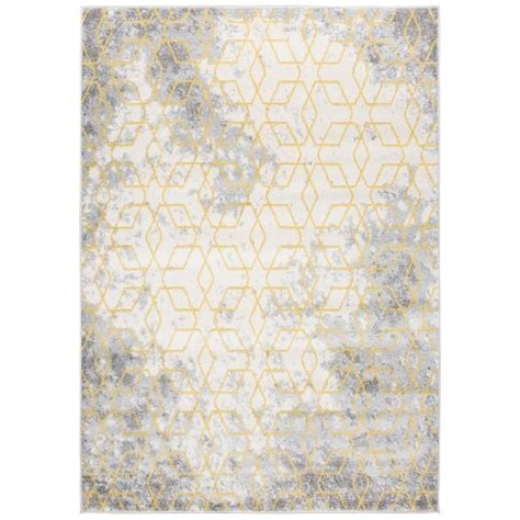 Tapiso Tapis Salon Poil Court Malesia Gris Blanc Jaune G Om Trique