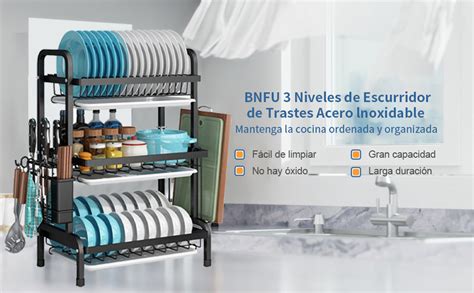 BNFU Escurridor De Trastes Escurridor De Trastes Acero Inoxidable 3