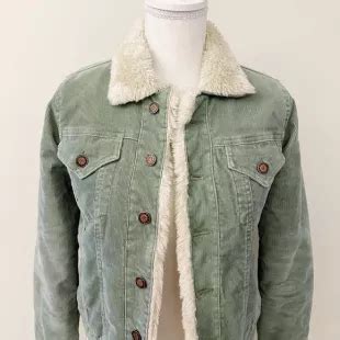 Earl Jeans Rare Corduroy Sherpa Trucker Jacket ASO Rachel Green In