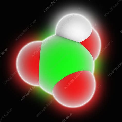 Chloric acid molecule - Stock Image - C025/3665 - Science Photo Library