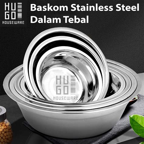 Baskom Stainless Steel Tebal Dalam Tinggi Mixing Bowl Kobokan Cm