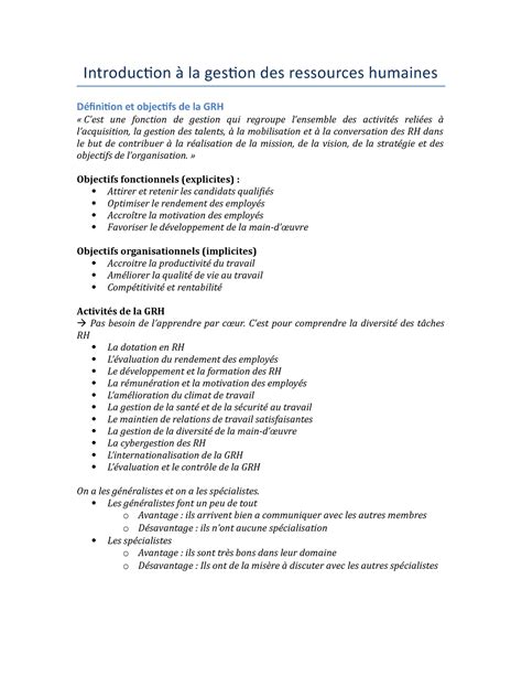 ORH1600 notes Notes de cours 1 6 Introduction à la gestion des