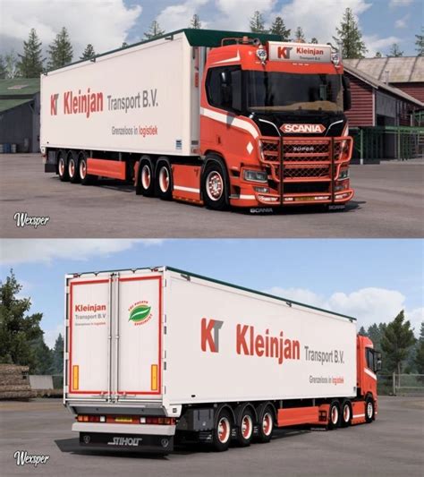 Euro Truck Simulator 2 Scania R S Kleinjan Transport Skin Pack Mod