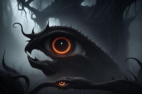 Premium AI Image | illustration of a monster eye
