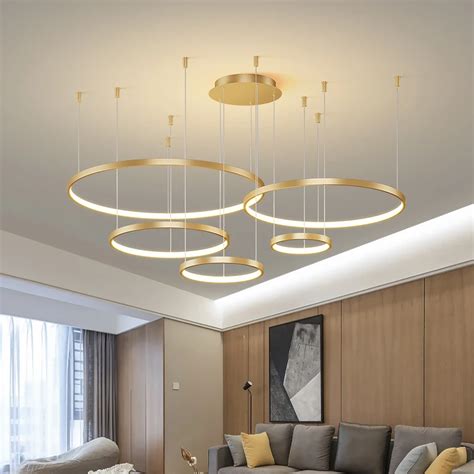 Modern Minimalist Pendant Lights Circular Dining Room Lamp Atmospheric