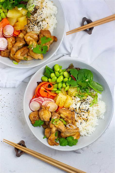 Easy Chicken Poke Bowls Plates By Nat