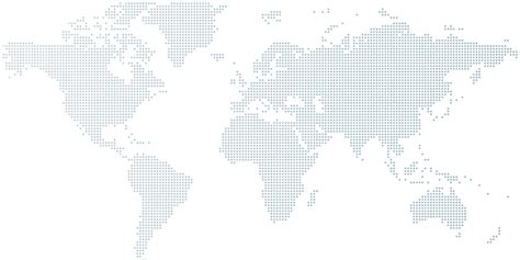 White Background Isolated Vector Map Of The World In Blue Dots Vector