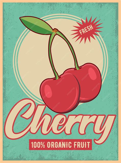 Premium Vector Cherry Fruit Market Vintage Signs Retro Poster Vector