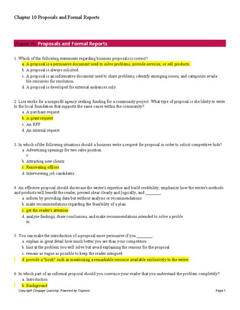 12e Mcq For Sts Chapter 10 Proposals And Formal Reports Chapter 10