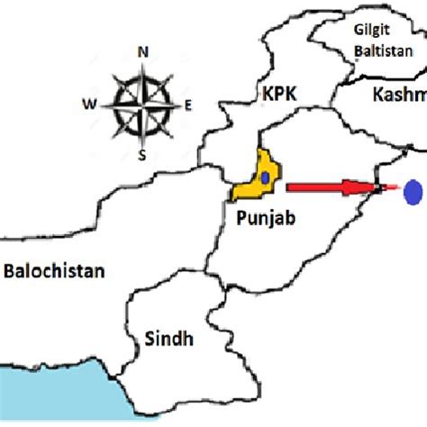 Map of Pakistan showing the district Bhakkar | Download Scientific Diagram